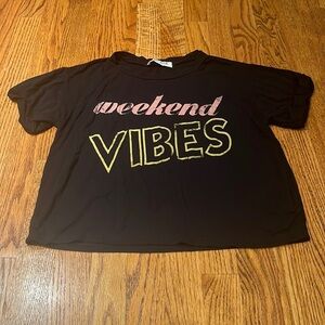 Sunday Stevens Juniors Black Weekend Vibes Top Size S